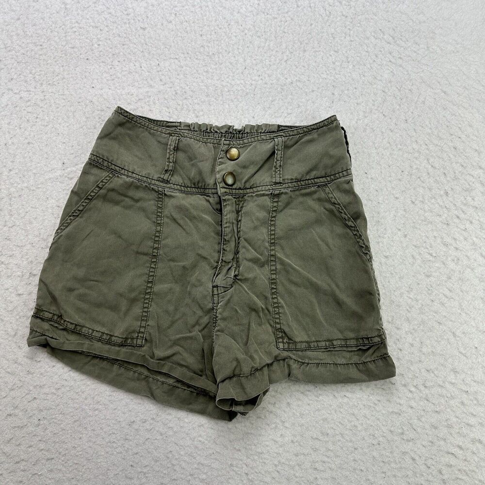Abercrombie & Fitch Shorts Womens XS Green High Rise Stretch Waist Lightweight